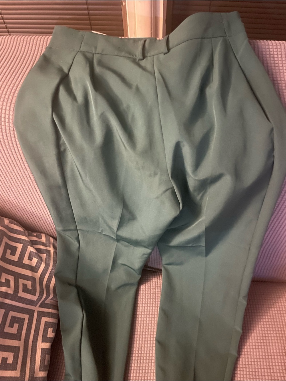 High-Waist Green Tailored Women’s Dress Pants